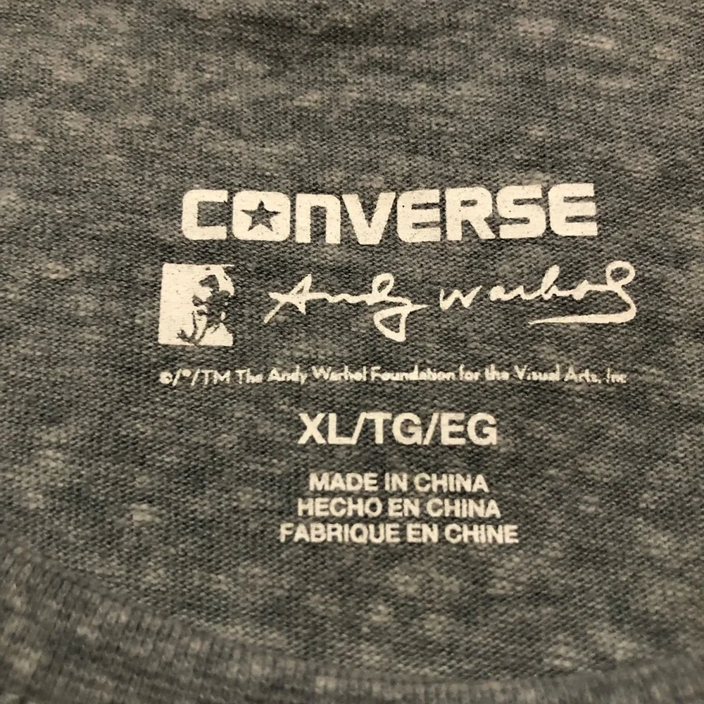 Converse Women’s Graphic Print 3/4 Sleeve Raglan Baseball Grey T-shirt XL - Picture 2 of 11